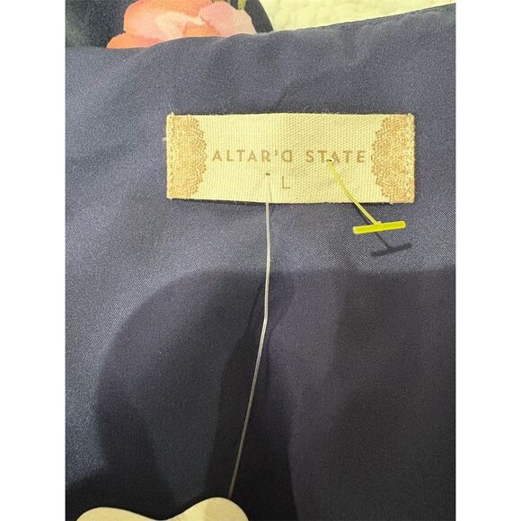 Altar'd State Women's L Blue Floral Sleeveless Ruffle Short Dress - Picture 7 of 12